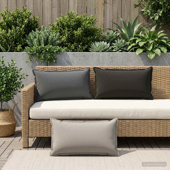 vidaXL Μαξιλάρι Καναπέ Houten Μαύρο 40x80εκ.