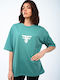 Damen Oversized T-Shirt Mint