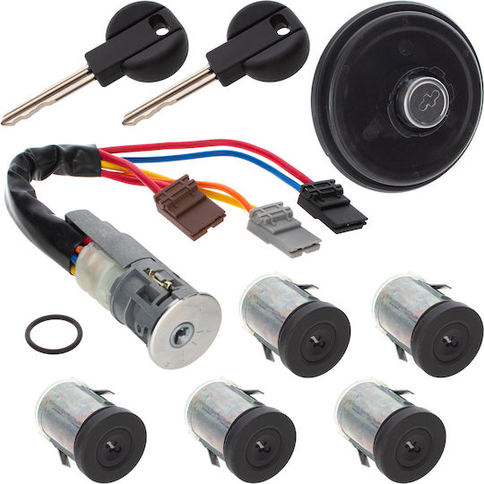 Set Complet de Contact Peugeot Expert + 5 Cilindri de Încuietoare + Capac pentru Rezervorul de Combustibil
