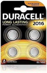 Duracell CR2016 3V Lithium Watch Batteries 4 pcs