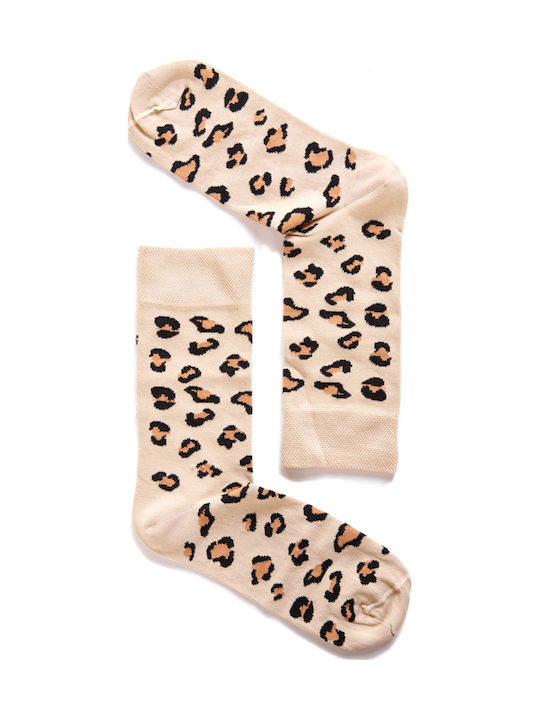 Κάλτσες Γυναικείες Me-we Animal Print Μπεζ
