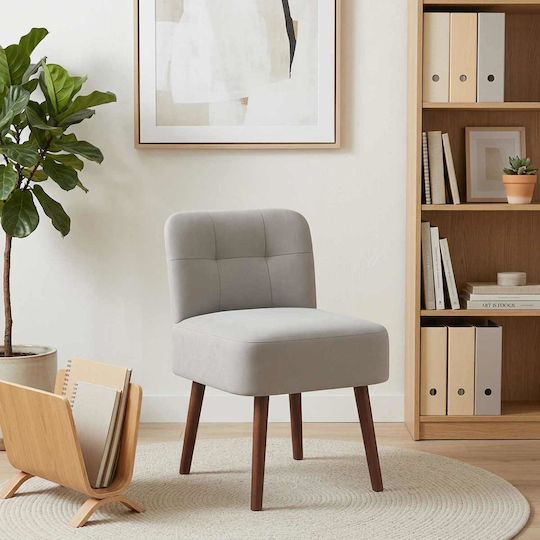 Velvet Armchair Light Grey 48x58x72cm