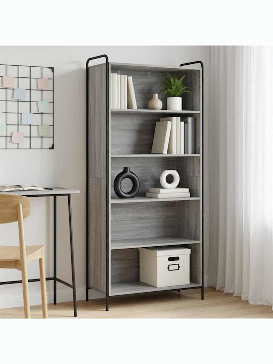 Bookcase Grey Sonoma 55.5x33x174 cm