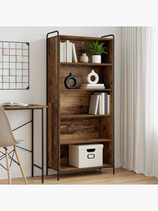 Bookcase Aged Wood 80x33x174 cm