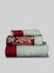White Fabric Pia Multi Hand Towel 30x50 cm Green 500 gsm