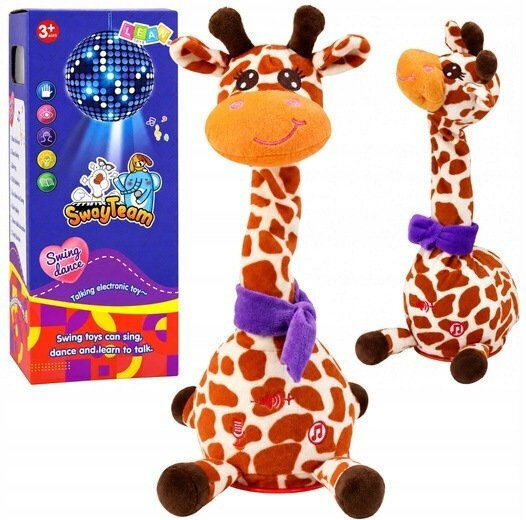 Lean Toys Плюшена интерактивна жирафа с Движение и Звук 30 см