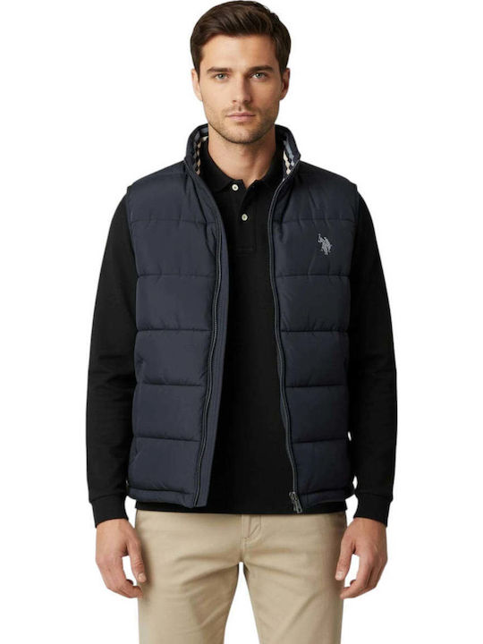 Sleeveless Blue Puffer Jacket