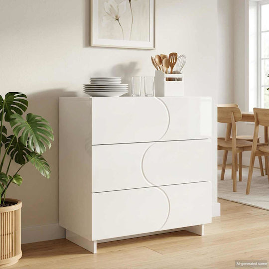 Wooden Sideboard with Drawers White 70x38x75 cm