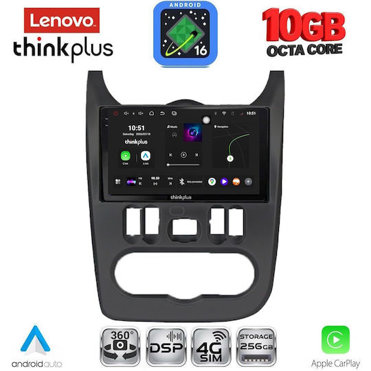 Lenovo Car Audio System for Renault Logan BMW X2 / X6 Dacia Duster / Logan / Sandero 2006-2012 (Bluetooth/USB/WiFi/GPS/Apple-Carplay/Android-Auto) with 9" Touch Screen