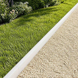 vidaXL Metal Garden Edging in White 20 pcs