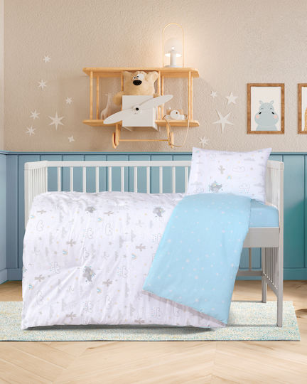 Kocoon Baby-Bettlaken-Set für die Wiege, aus Baumwolle, mit Gummizug, hellblau, 70x130 cm