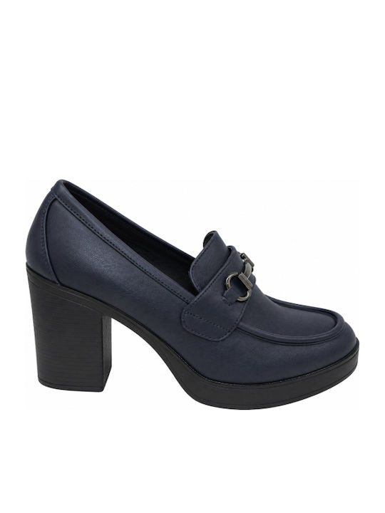 Pumps mit hohem Absatz in Marineblau WM-MP354-12-27HH-BLAUÉS