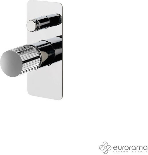 Eurorama Unterputz-Mischer- und Umleiterset für Dusche Silber