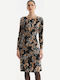 Midi Dress Long Sleeve Knitted Black