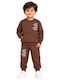 Kids Sweatpants Set With Top Brown 2 pcs