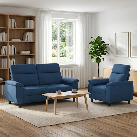 Set Mobilă Living Canapea cu 2 Locuri și Fotoliu