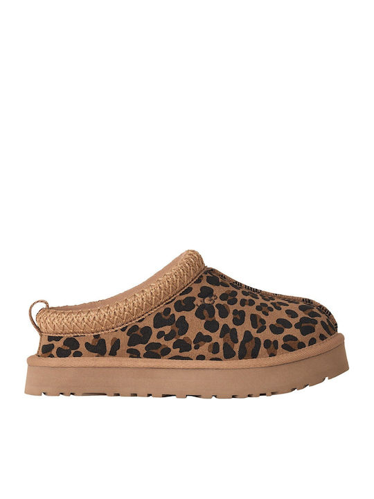 Tazz Spotted Suede Winter Women's Slippers White