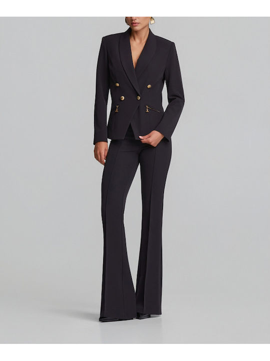 Lynne Women's Double-Breasted Black Blazer