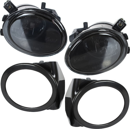 BMW 3 E46 M-Paket M3 98–04 Getönte Halogen-Scheinwerferrahmen Links + Rechts 4er-Set