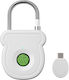 Brass Padlock with Fingerprint White