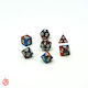 Set de Zaruri în Două Culori, Albastru și Roșu, cu Săculeț, Set de Zaruri Acrilice pentru RPG Dungeons & Dragons Pathfinder Jocuri de Război