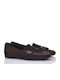 Damen-Loafer aus Wildleder in Braun