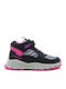 Sneakers pentru copii, înalte, negre