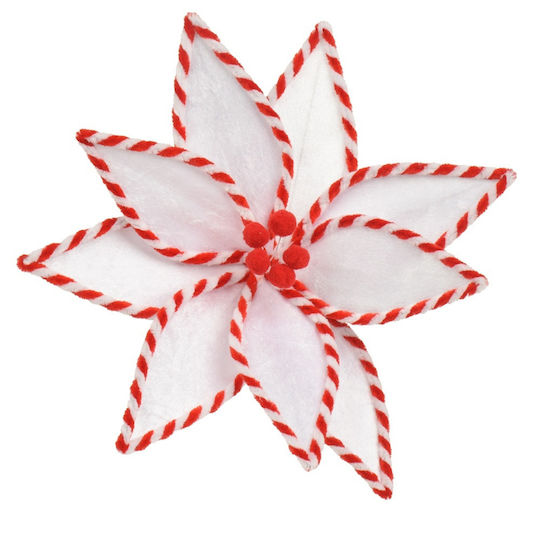 Decoris Decorațiune de Crăciun, floare de Crăciun artificială din plastic, 27 cm, Albă