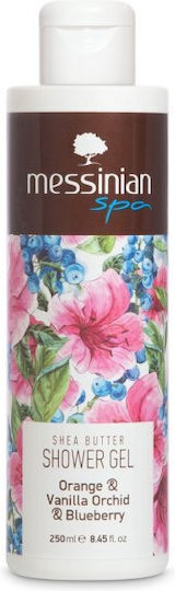 Messinian Spa Orange & Vanilla Orchid & Blueberry Gel de Duș Hidratant cu Miros de Vanilie 250 ml