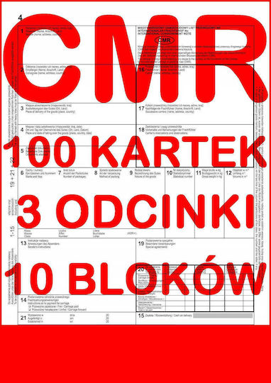 Cmr Waybill 100 Sheets 3 Parts 33 Sets 10 Pcs