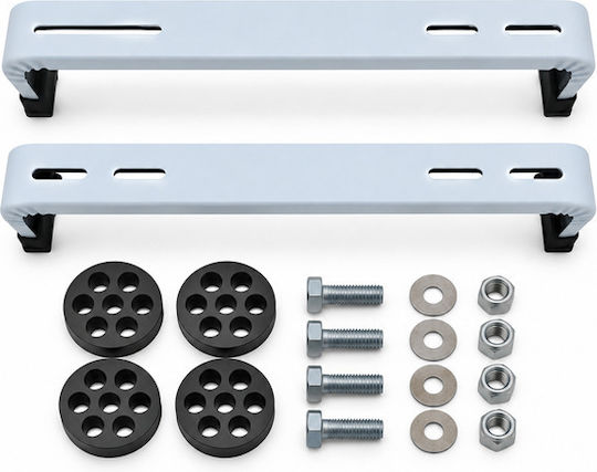 Floor-Mounted Support Brackets Set White 430x95x53x1.5 for 9,000–12,000 BTU Air Conditioners, Screws, Anti-Vibration Pads