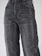Aiyana Pantaloni Jeans pentru Femei cu Croială Regular Neagră