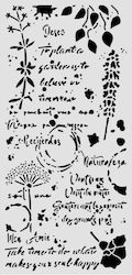 Thick Stencil 12x25cm Stamperia Flowers Poems F...