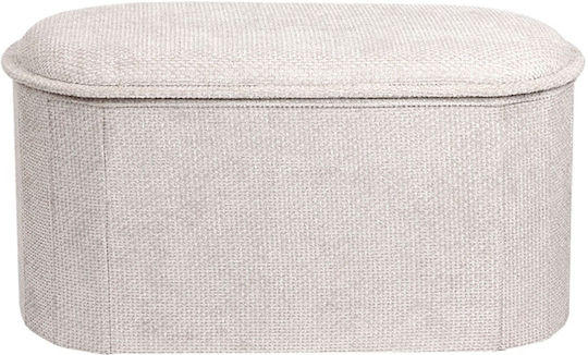 Living Room Stool with Storage Upholstered in Fabric Trebia Trebia Cream 76x38x38 cm