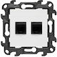 Schneider Electric Διπλή Πρίζα Δικτύου RJ45 σε Λευκό Χρώμα