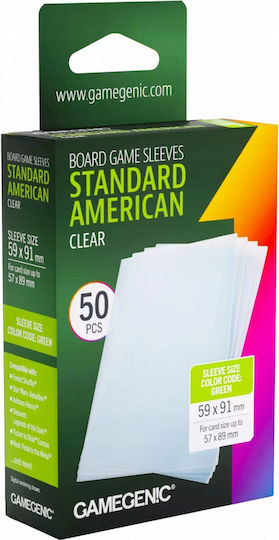 Gamegenic Card Sleeves Standard American Size 50τμχ Διάφανες