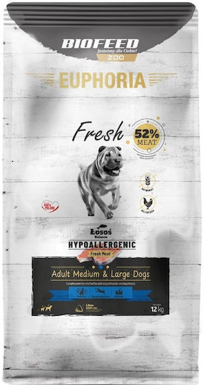 Euphoria 12kg Dry Food for Adult Dogs with Meat and Salmon
