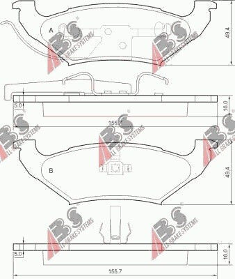 Brake Clocks Chrysler Voyager 96-01 Rear 05010936aa