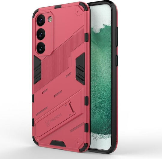 Punk Armor Твърд Калъф Стойка Розов За Samsung Galaxy S23 Plus 5g
