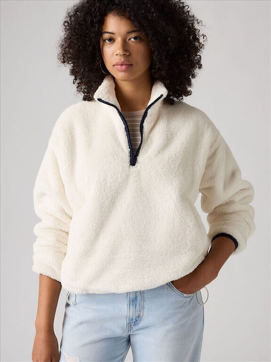 Levi's Дамска блуза от шерпа с цип Whites