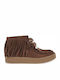 Wildleder Damen Stiefeletten in Tabakbraun