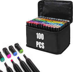 Set de Markere cu Alcool, 100 de Culori Set de Markere cu Alcool, 100 de Culori