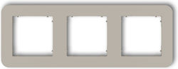 Mini Universal Triple Frame Rounded Plastic Taupe 60mrtz-3