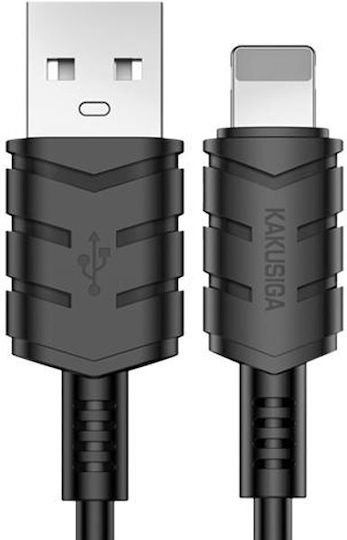 Kakusiga USB-A to Lightning Cable Μαύρο 2m 1208