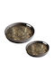 Espiel Decorative Glass Round Tray 39.5x39.5x4cm 2 Pieces