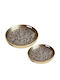 Espiel Decorative Glass Round Tray 39.5x39.5x4cm 2 Pieces