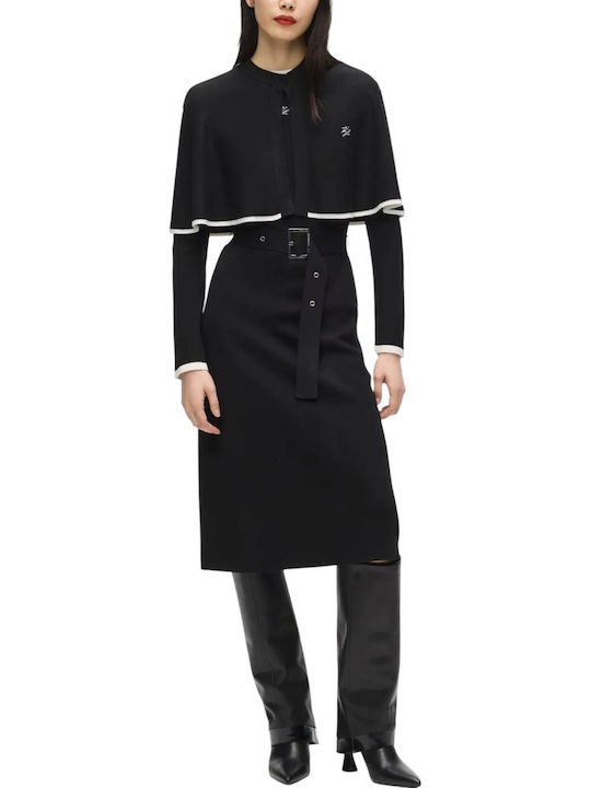 Karl Lagerfeld Rochie Midi Black/White