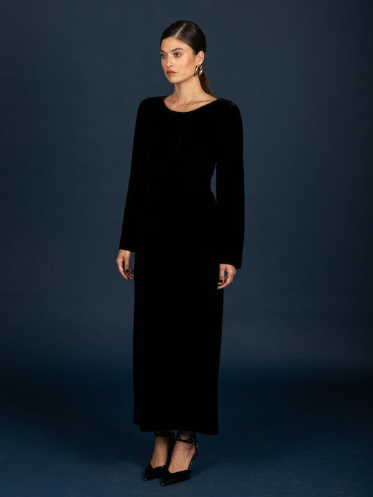 Вечерна Кадифена Рокля Black