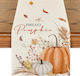 Tischläufer Herbst Kürbisse Blumen Blätter 40 x 240 cm Orange