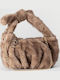 Damenhandtasche aus Gestricktem Stoff mit Fell Puro